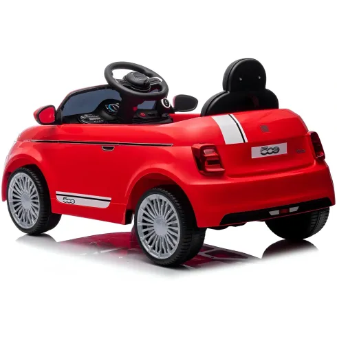 Auto Elettrica per Bambini Fiat 500 12V Rosso Telecomando e Fari LED