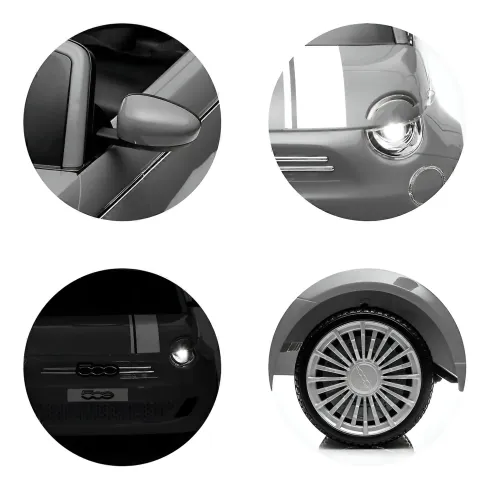 Auto Elettrica per Bambini Fiat 500 12V Rosso Telecomando e Fari LED