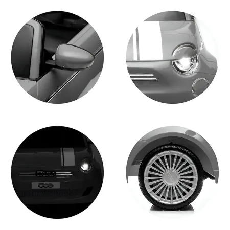 Auto Elettrica per Bambini Fiat 500 12V Rosso Telecomando e Fari LED