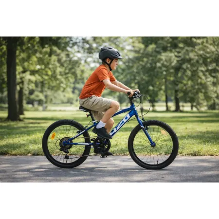 Bicicletta 20" Cambio Shimano 6v Blu con Freni V-Brake Telaio Hi-Ten
