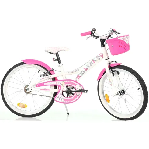 Bicicletta per Bambini 20" Hello Kitty Bianco con Cestino Copricatena