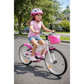 Bicicletta per Bambini 20" Hello Kitty Bianco con Cestino Copricatena 2
