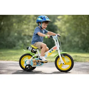 Bicicletta Rotelle per Bambini 12" Furry Fun Bianco Porta Borraccia 2