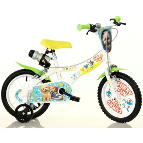 Bicicletta Rotelle per Bambini 14" Furry Fun Bianco Porta Borraccia