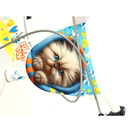 Bicicletta Rotelle per Bambini 14" Furry Fun Bianco Porta Borraccia