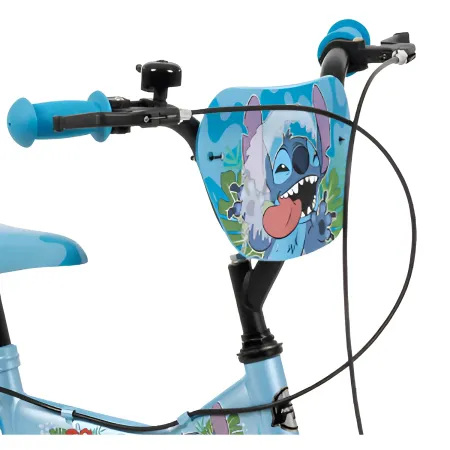 Bicicletta Rotelle da Bambino Stitch 12" Celeste Disney Doppio Freno