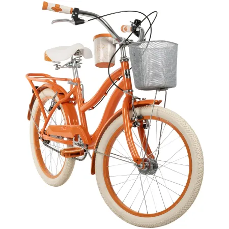 Bicicletta con Cestino Portapacchi 20" per Bambini Arancione 6-8 Anni