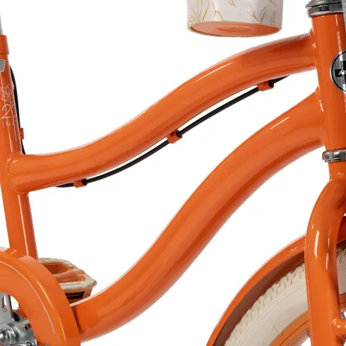 Bicicletta con Cestino Portapacchi 20" per Bambini Arancione 6-8 Anni