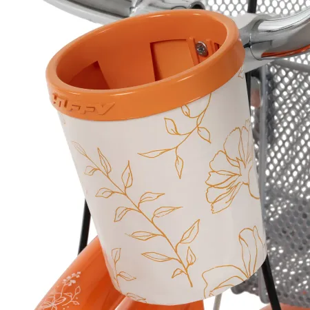 Bicicletta con Cestino Portapacchi 20" per Bambini Arancione 6-8 Anni