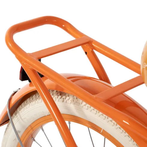 Bicicletta con Cestino Portapacchi 20" per Bambini Arancione 6-8 Anni