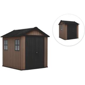 Keter Newton Plus Casetta da Giardino PVC Effetto Legno 230x224 Finestre
