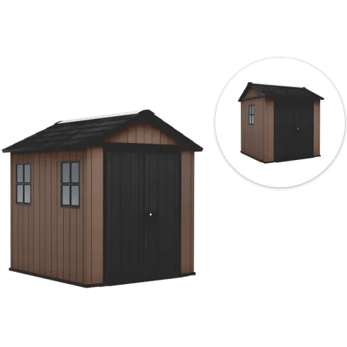 Keter Newton Plus Casetta da Giardino PVC Effetto Legno 230x224 Finestre