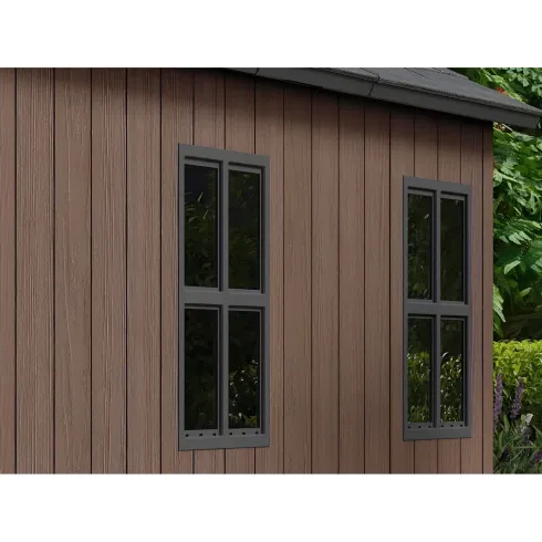 Keter Newton Plus Casetta da Giardino PVC Effetto Legno 230x224 Finestre