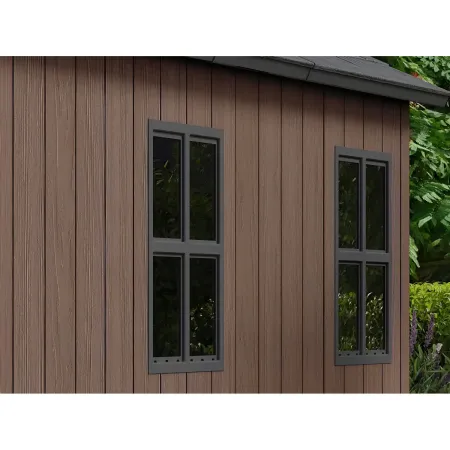 Keter Newton Plus Casetta da Giardino PVC Effetto Legno 230x224 Finestre