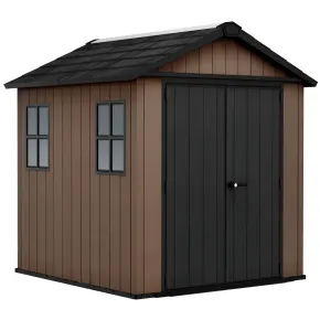 Keter Newton Plus Casetta da Giardino PVC Effetto Legno 230x224 Finestre 2
