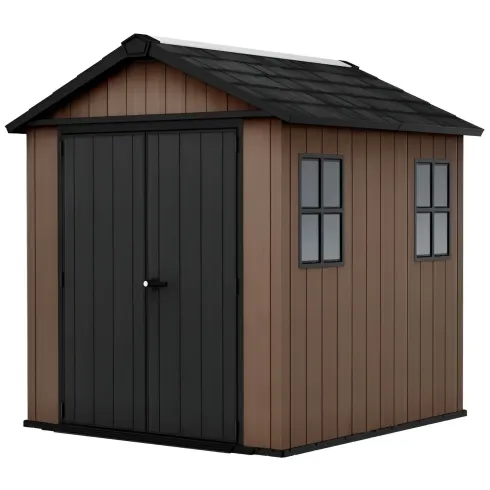 Keter Newton Plus Casetta da Giardino PVC Effetto Legno 230x224 Finestre