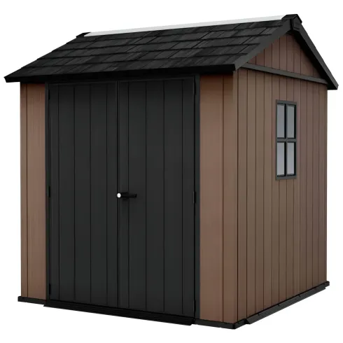 Keter Newton Plus Casetta da Giardino PVC Effetto Legno 230x224 Finestre