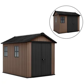 Keter Newton Plus Casetta da Giardino 230x287 PVC Effetto Legno 2 Ante