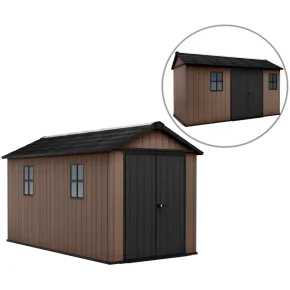 Keter Newton Plus Casetta da Giardino 230x413 PVC Effetto Legno 2 Ante