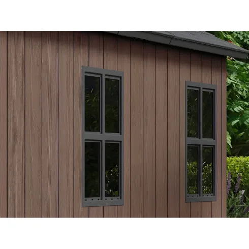 Keter Newton Plus Casetta da Giardino 230x413 PVC Effetto Legno 2 Ante