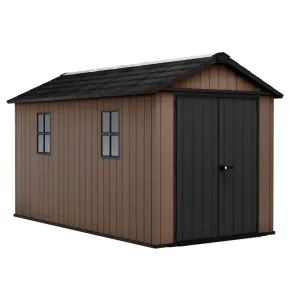 Keter Newton Plus Casetta da Giardino 230x413 PVC Effetto Legno 2 Ante 2