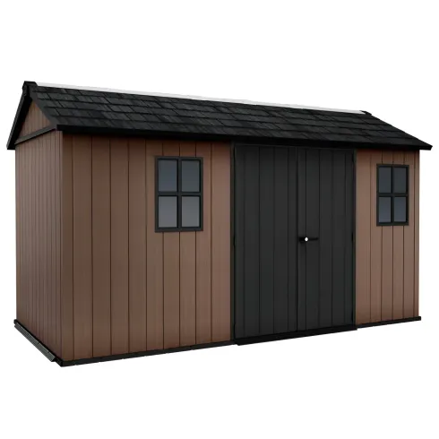 Keter Newton Plus Casetta da Giardino 230x413 PVC Effetto Legno 2 Ante