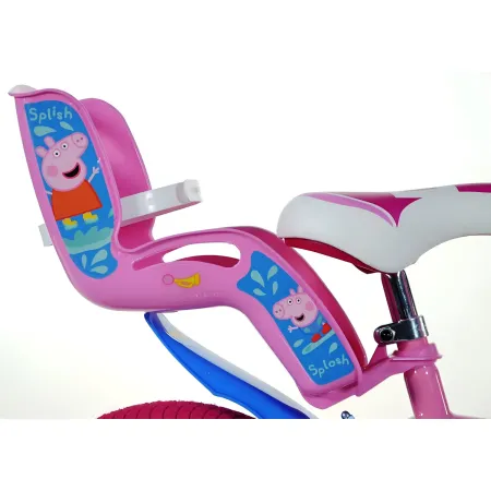 Bicicletta Rotelle 14" per Bambine Peppa Pig Rosa Cestino Seggiolino