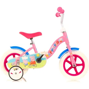 Bicicletta Rotelle 10" per Bambine Peppa Pig Rosa con Clacson Gomme EVA