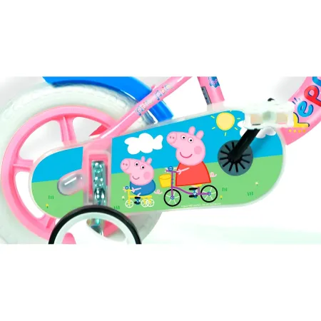 Bicicletta Rotelle 10" per Bambine Peppa Pig Rosa con Clacson Gomme EVA