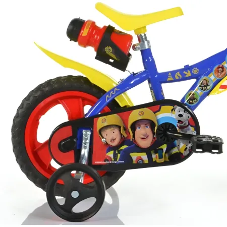 Bicicletta Rotelle 12" per Bambini Sam il Pompiere Blu con Porta Borraccia