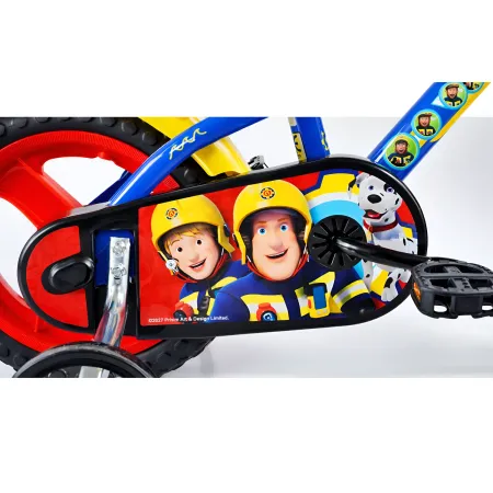 Bicicletta Rotelle 12" per Bambini Sam il Pompiere Blu con Porta Borraccia