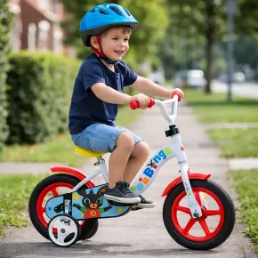 Bicicletta Rotelle Bing 10" per Bambini Bianco Senza Freni Gomme EVA 2