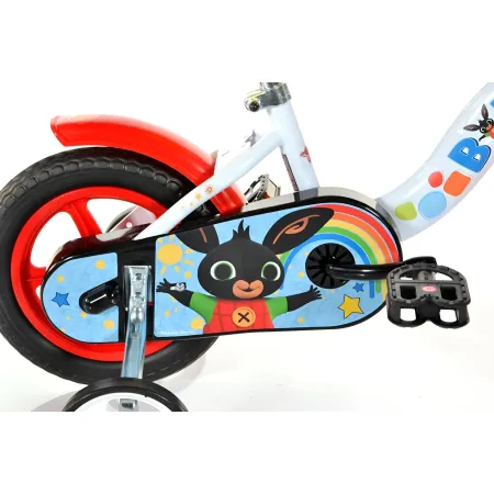 Bicicletta Rotelle Bing 10" per Bambini Bianco Senza Freni Gomme EVA