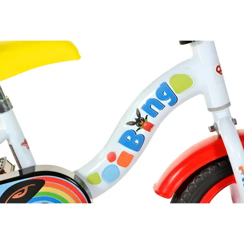 Bicicletta Rotelle Bing 10" per Bambini Bianco Senza Freni Gomme EVA