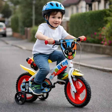 Bicicletta Rotelle Bing 12" per Bambini Bianco Porta Borraccia Gomma EVA