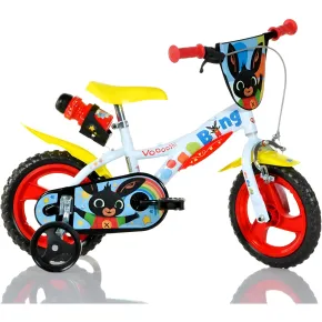 Bicicletta Rotelle Bing 12" per Bambini Bianco Porta Borraccia Gomma EVA