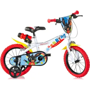 Bicicletta Rotelle Bing 14" per Bambini Bianco Porta Borraccia Gomma EVA