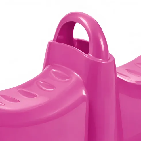 Dondolo per Bambini 3 Posti Plastica Rosa con Maniglie Resistenti