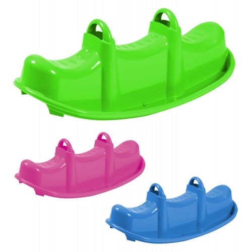 Dondolo Triplo Plastica 3 Posti Gioco Cavalcabile da Giardino per Bambini
