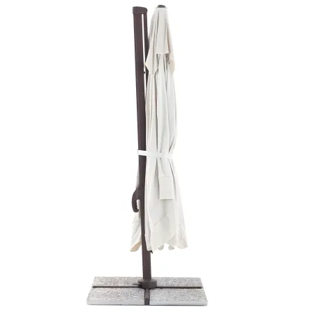 Ombrellone Alluminio Senso Flap 3x3 Ecru Braccio Retrattile Decentrato Girevole | BricoShop24