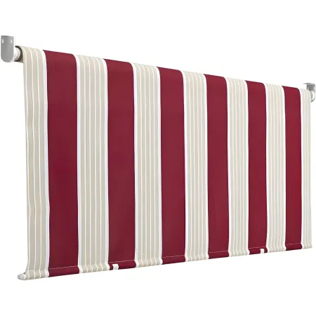 Tenda Parasole a Caduta 200x250 Rullo Alluminio Soffitto Terrazzo Riga Bordeaux