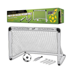Porta Calcio Goal Striker Pieghevole 90x59x61 h Rete Palla 4 Piccchetti Calcetto