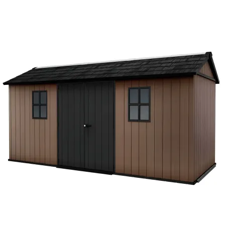 Keter Newton Plus Casetta da Giardino 230x476 PVC Effetto Legno 2 Ante