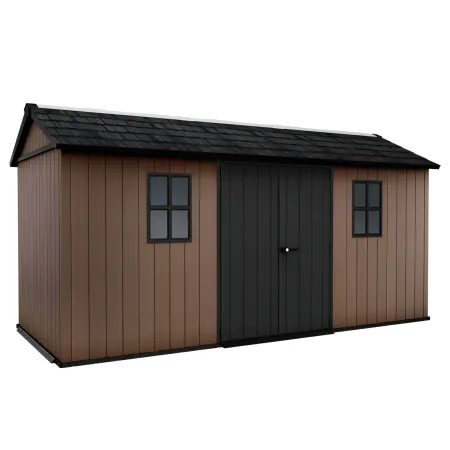 Keter Newton Plus Casetta da Giardino 230x476 PVC Effetto Legno 2 Ante