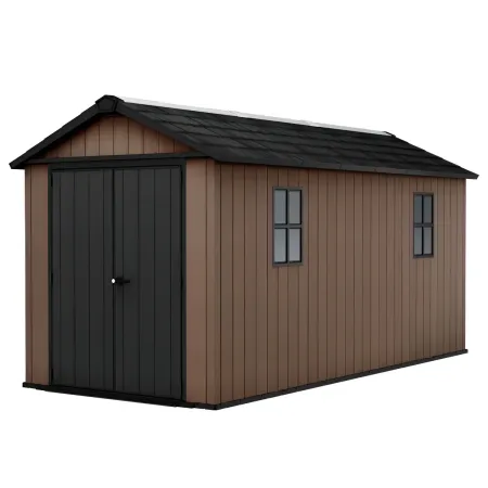 Keter Newton Plus Casetta da Giardino 230x476 PVC Effetto Legno 2 Ante