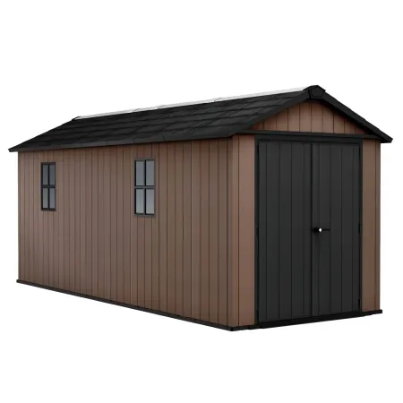Keter Newton Plus Casetta da Giardino 230x539 PVC Effetto Legno 2 Ante