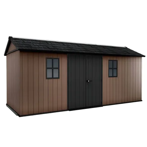 Keter Newton Plus Casetta da Giardino 230x539 PVC Effetto Legno 2 Ante