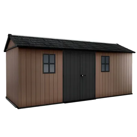 Keter Newton Plus Casetta da Giardino 230x539 PVC Effetto Legno 2 Ante