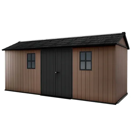 Keter Newton Plus Casetta da Giardino 230x539 PVC Effetto Legno 2 Ante