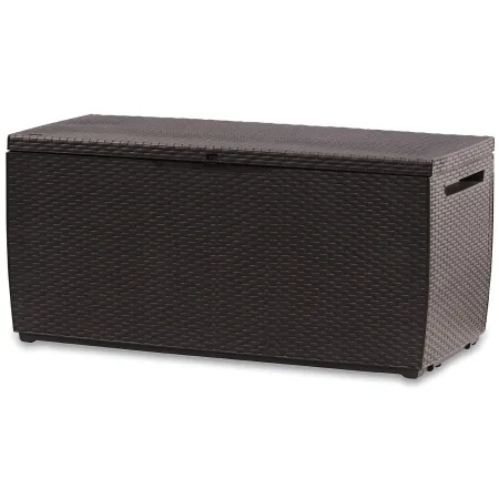 Baule Contenitore Keter 305L Cassapanca Marrone in Rattan da Esterno